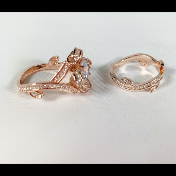 Rose Gold Tone Ring Set Size 9 NWOT - Picture 3 of 3